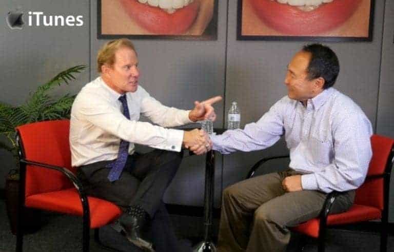 Dr. Hornbrook and Garrett Sato bite into Danville Dental Materials.